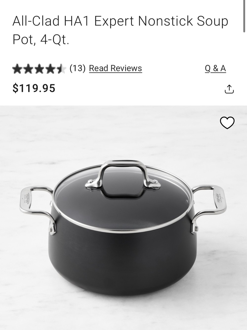 All-Clad HA1 Expert Nonstick Soup Pot, 4-Qt.